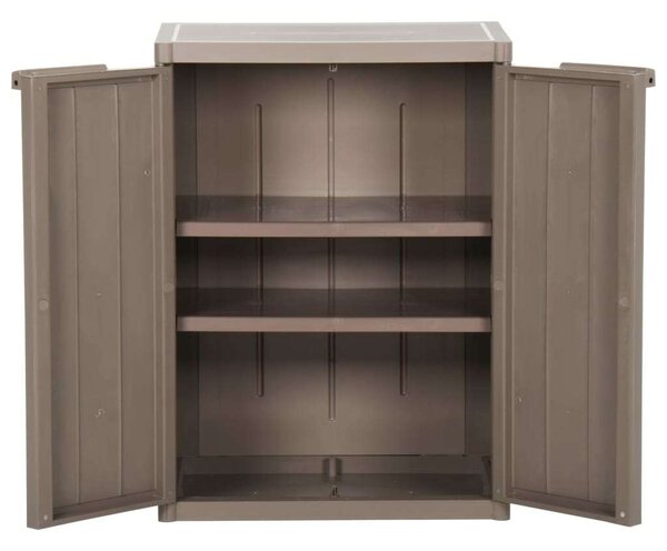 Barna pp rattan kerti tárolószekrény 65 x 45 x 88 cm