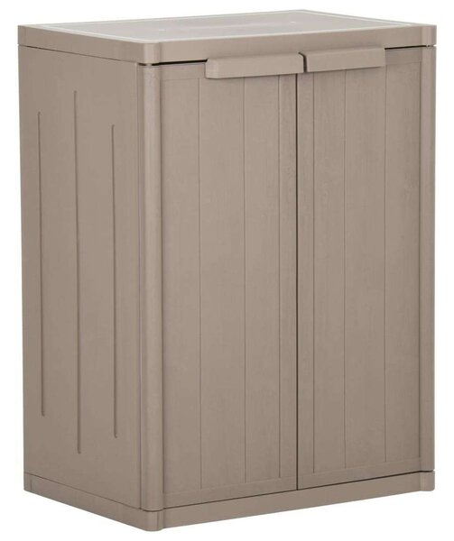 Barna pp rattan kerti tárolószekrény 65 x 45 x 88 cm