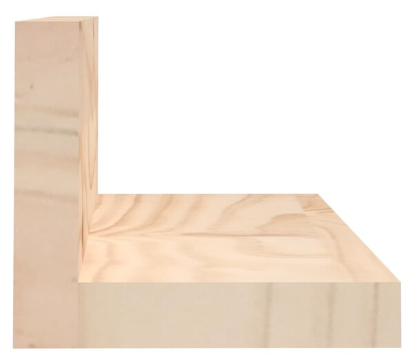 2 db tömör fenyőfa falipolc 50 x 11 x 9 cm