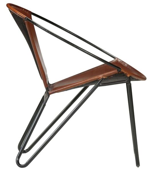 Bőr Fotel - Barna - Vintage - 69x69x69cm
