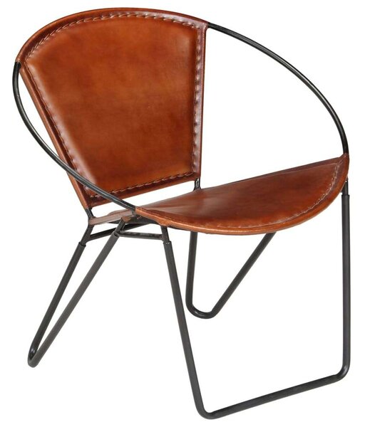 Bőr Fotel - Barna - Vintage - 69x69x69cm