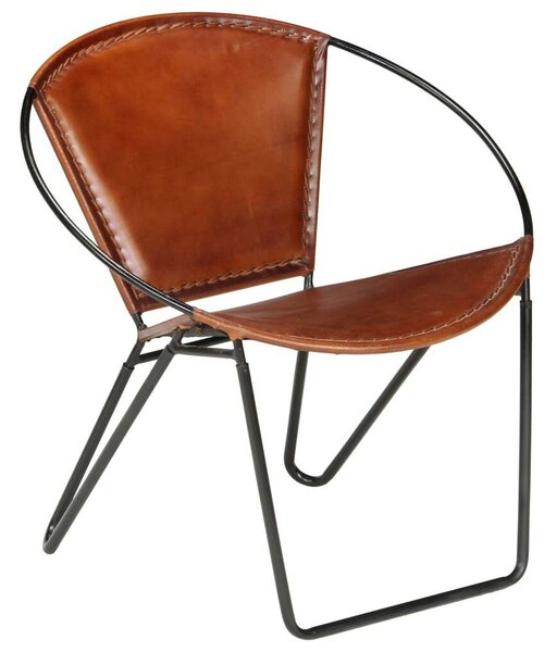 Bőr Fotel - Barna - Vintage - 69x69x69cm