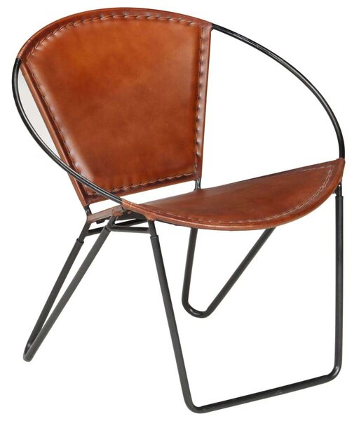 Bőr Fotel - Barna - Vintage - 69x69x69cm