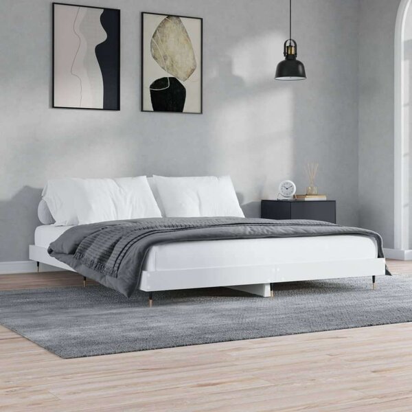 VIDAXL Fehér Fa Ágykeret - 200x200 cm