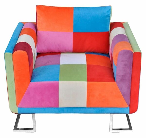 Modern Foltvarrott Fotel - Króm Lábak - 85x63x74 cm