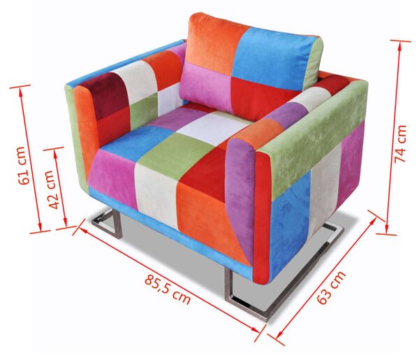 Modern Foltvarrott Fotel - Króm Lábak - 85x63x74 cm