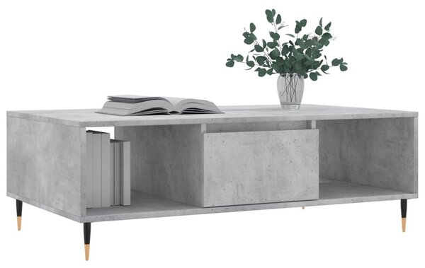 Betonszürke szerelt fa dohányzóasztal 104 x 60 x 35 cm