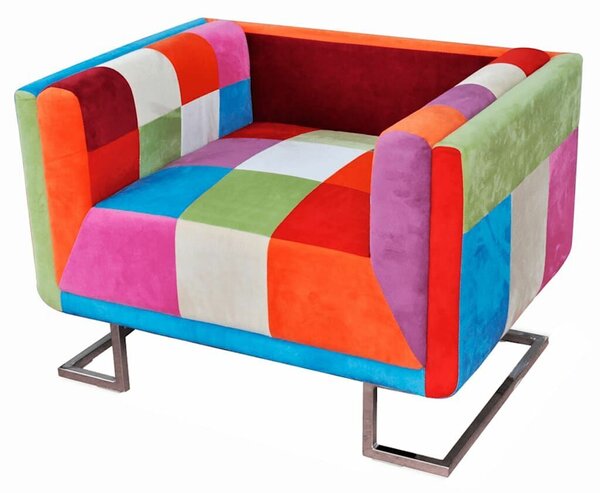 Modern Foltvarrott Fotel - Króm Lábak - 85x63x74 cm