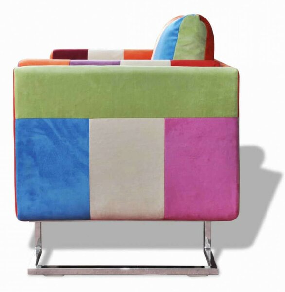 Modern Foltvarrott Fotel - Króm Lábak - 85x63x74 cm