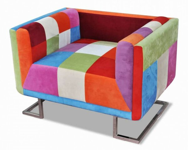 Modern Foltvarrott Fotel - Króm Lábak - 85x63x74 cm