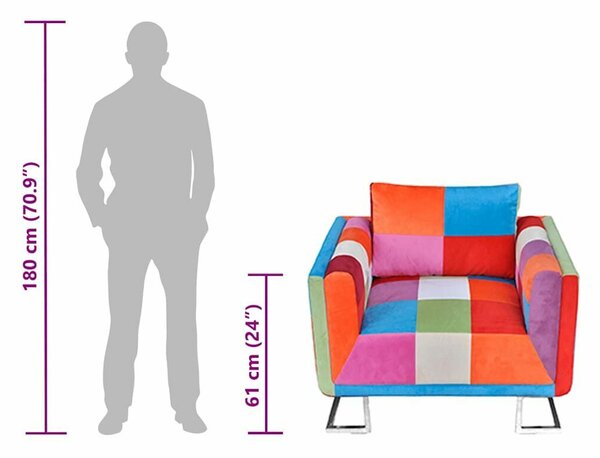 Modern Foltvarrott Fotel - Króm Lábak - 85x63x74 cm