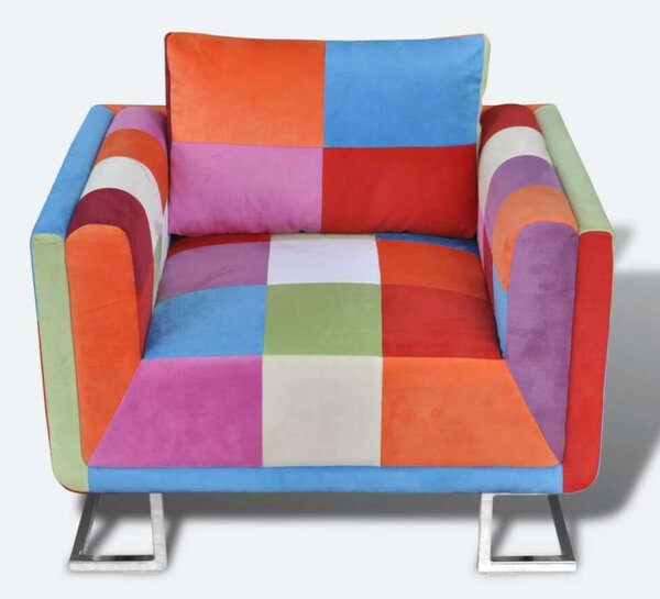 Modern Foltvarrott Fotel - Króm Lábak - 85x63x74 cm