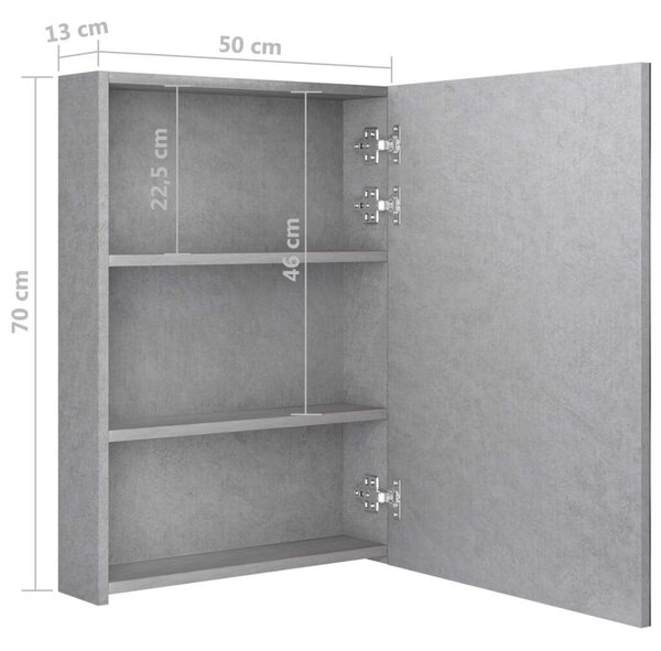 VidaXL LED Tükör Szekrény - 50x13x70 cm