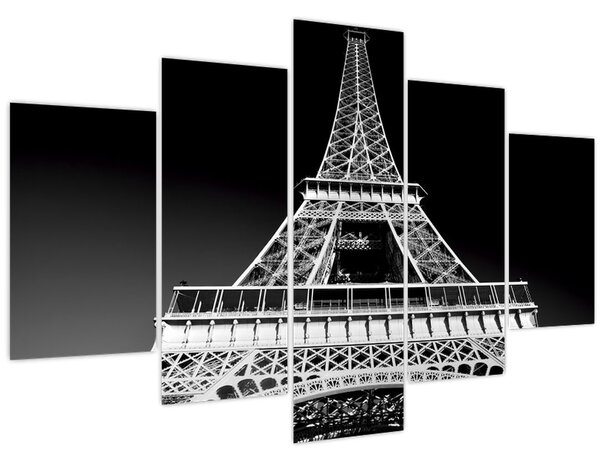 Kép - Eiffel-torony, fekete-fehér (150x105 cm)