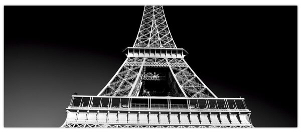 Kép - Eiffel-torony, fekete-fehér (120x50 cm)