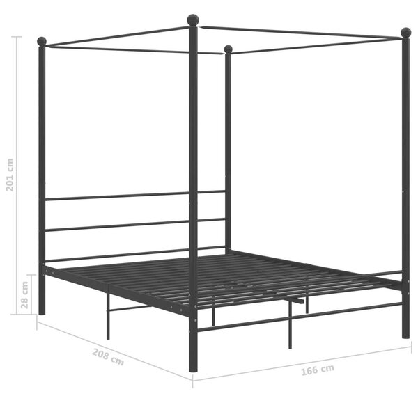 VidaXL Baldachinos Ágykeret - Fém - 160x200 cm