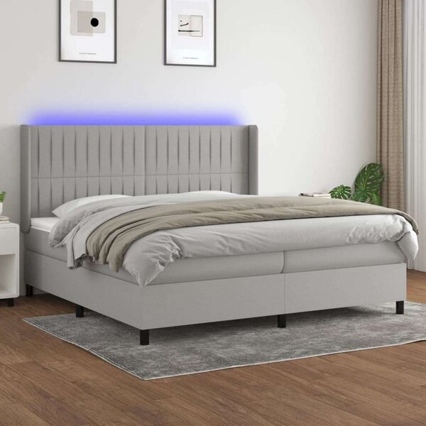 VidaXL Rugós Ágy - LED Világítás - 200x200 cm