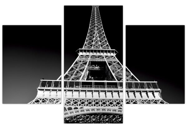Kép - Eiffel-torony, fekete-fehér (90x60 cm)