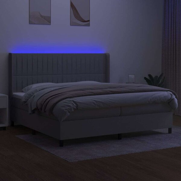 VidaXL Rugós Ágy - LED Világítás - 200x200 cm