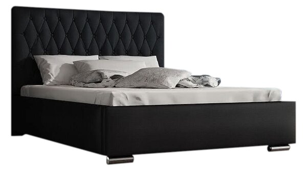 REBECA kárpitozott ágy + ágyrács, Siena01 gombbokkal / Dolaro08, 180x200