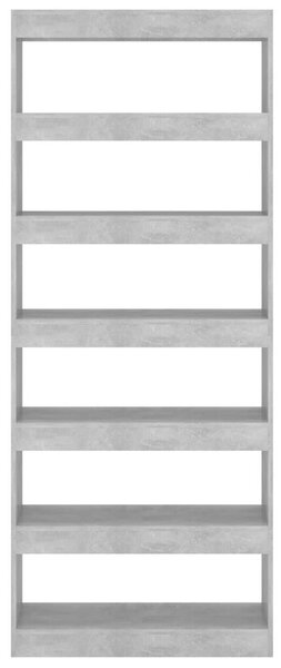 VidaXL Könyvespolc/Térelválasztó - Betonszürke - 80x30x198 cm