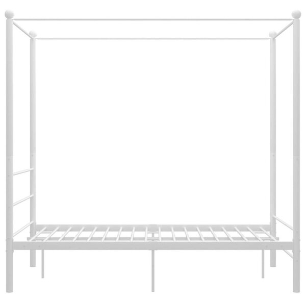 VidaXL Fehér Fém Baldachinos Ágykeret - 140x200 cm
