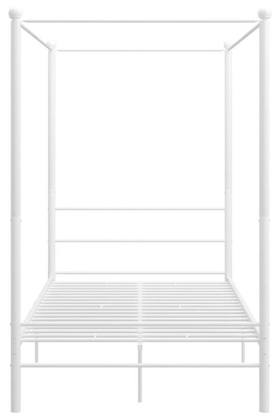 VidaXL Fehér Fém Baldachinos Ágykeret - 140x200 cm