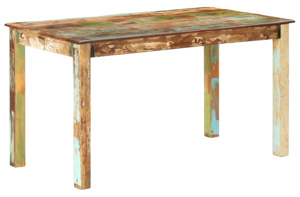 Tömör újrahasznosított fa étkezőasztal 140 x 70 x 76 cm