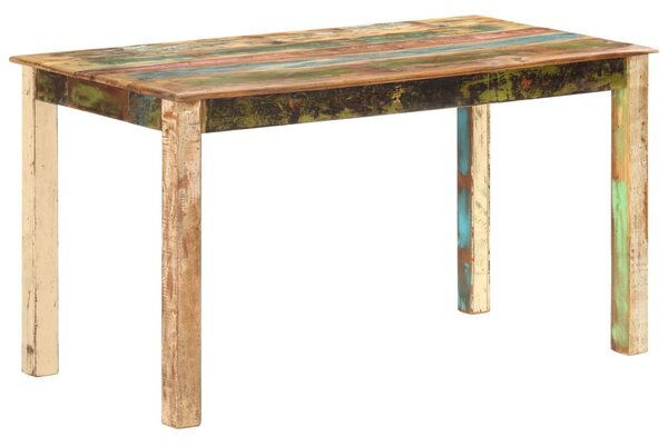 Tömör újrahasznosított fa étkezőasztal 140 x 70 x 76 cm