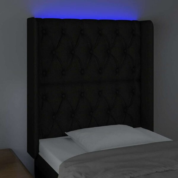 VidaXL LED-es Fejtámla - Fekete Szövet - 83x16x118/128cm