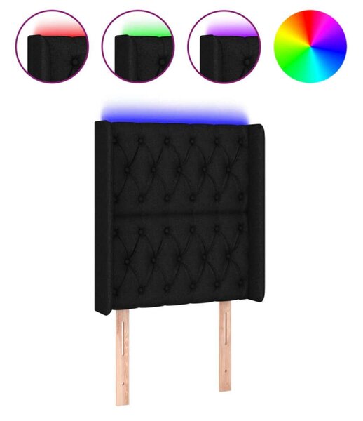 VidaXL LED-es Fejtámla - Fekete Szövet - 83x16x118/128cm