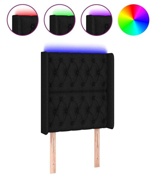 VidaXL LED-es Fejtámla - Fekete Szövet - 83x16x118/128cm
