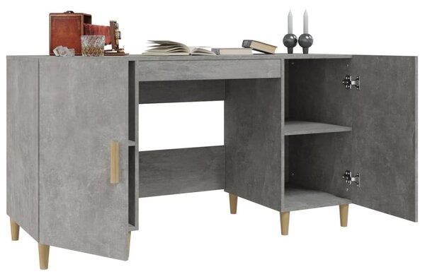 Betonszürke szerelt fa íróasztal 140 x 50 x 75 cm