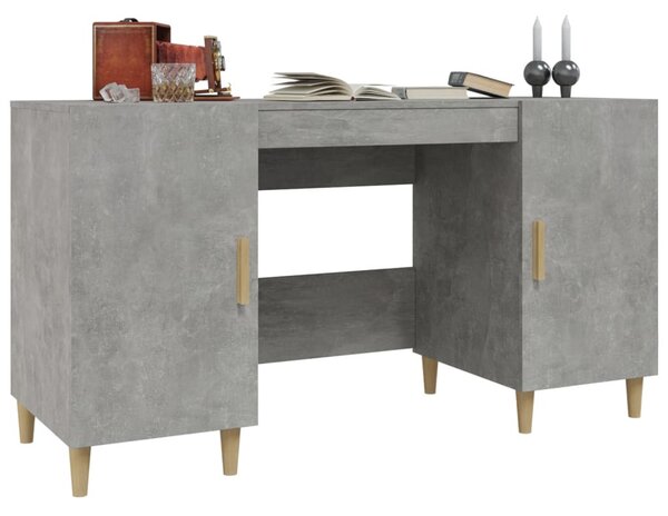 Betonszürke szerelt fa íróasztal 140 x 50 x 75 cm