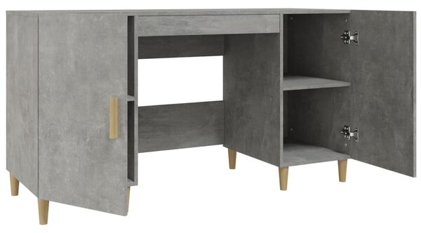 Betonszürke szerelt fa íróasztal 140 x 50 x 75 cm