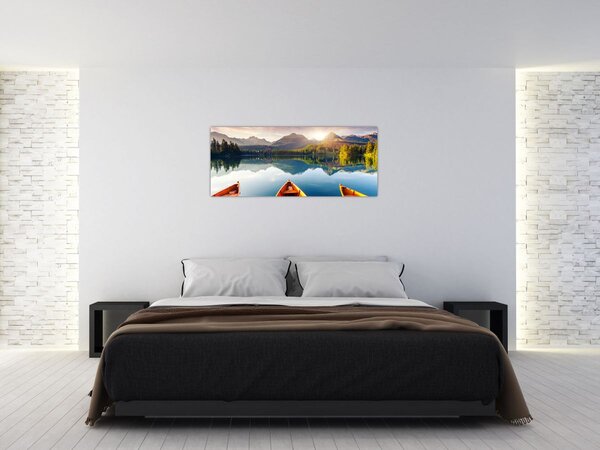 Kép - Tó csónakokkal (120x50 cm)