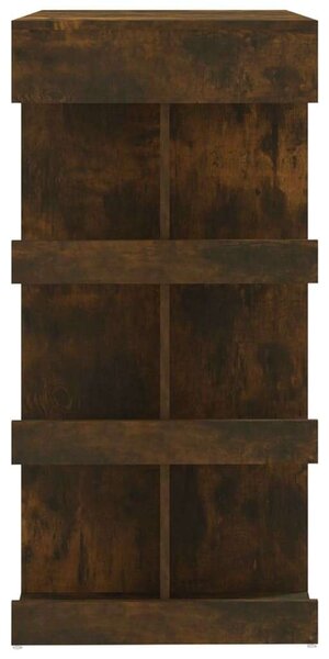 Bárasztal - Füstös Tölgy - Tárolópolcokkal - 100x50x101,5cm