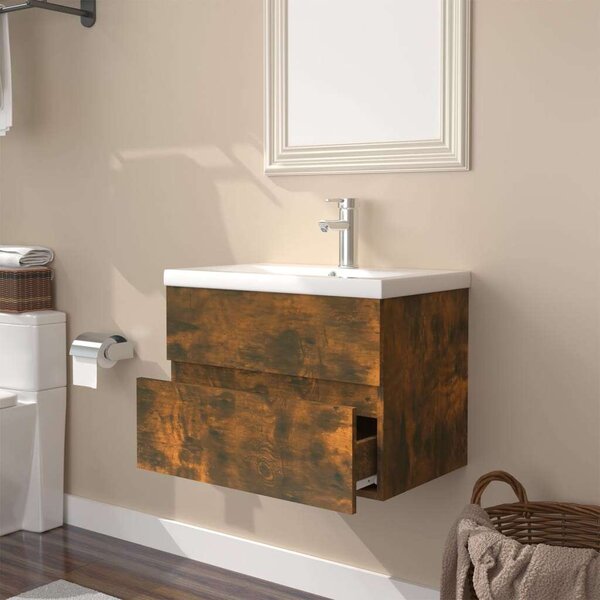 VidaXL Fürdőszoba Szekrény - Füstös Tölgy - 60x38.5x45 cm
