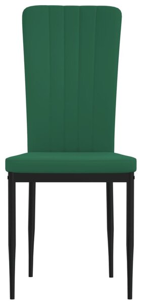 4 db sötétzöld bársony étkezőszék