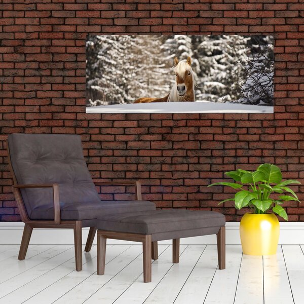 Kép - Ló a téli tájban (120x50 cm)