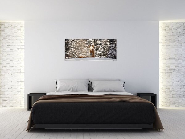 Kép - Ló a téli tájban (120x50 cm)