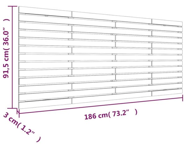 VidaXL tömör fenyőfa fali fejtámla 186 x 3 x 91,5 cm