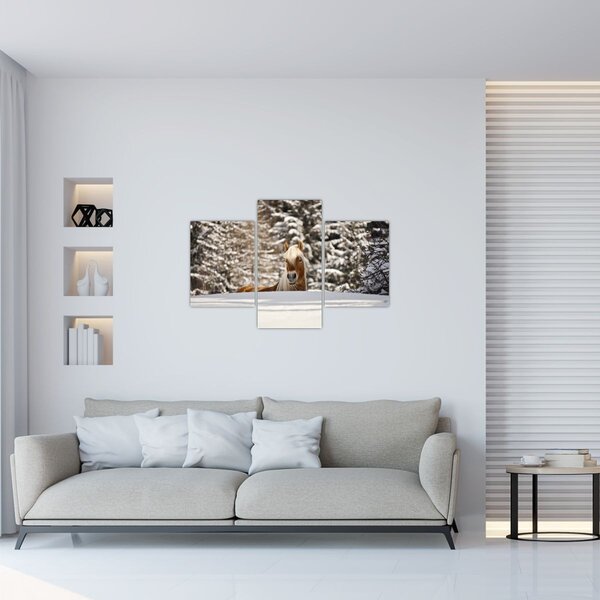 Kép - Ló a téli tájban (90x60 cm)