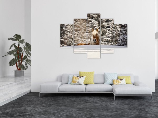 Kép - Ló a téli tájban (150x105 cm)