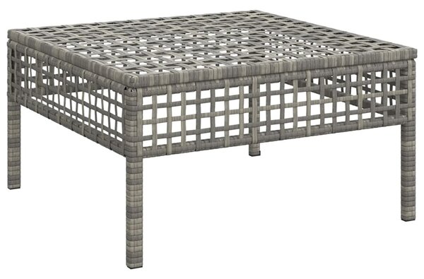 Szürke polyrattan kerti lábtartó párnával