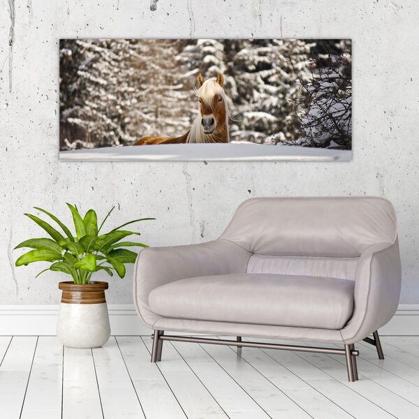 Kép - Ló a téli tájban (120x50 cm)