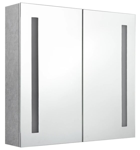 VidaXL betonszürke LED-es tükrös fürdőszobaszekrény 62 x 14 x 60 cm