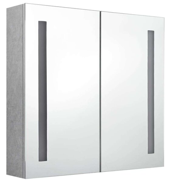 VidaXL betonszürke LED-es tükrös fürdőszobaszekrény 62 x 14 x 60 cm