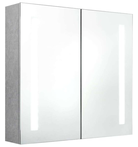 VidaXL betonszürke LED-es tükrös fürdőszobaszekrény 62 x 14 x 60 cm