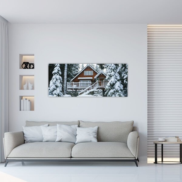 Kép - Fából készült házikó (120x50 cm)